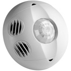 Occupancy Sensor, Ceiling Mounted, Multi-technology, 24VDC, 25ma Power Consumption, 500 Sq Ft, 180 Degree (Major Motion:  PIR: 20' Radius, U/S: 23'L x 23'W Minor Motion: U/S: 17'L x 17'W), Red LED=PIR, Green LED=U/S, Auto Adapting, Walk-through, Time Delay 30s-30m, Test Mode (6s Time Delay For 15m With Auto Exit), Connect Gray Wire For Photocell Ambient Light Hold-off.