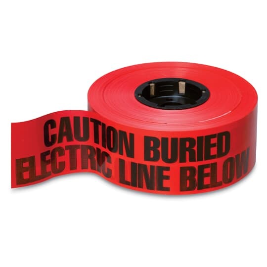 NA-0600 E-Z Code Foil-Backed Detectable Buried Utility Tape, Black/Red, 1000 ft L x 3 in W x 4 mil THK