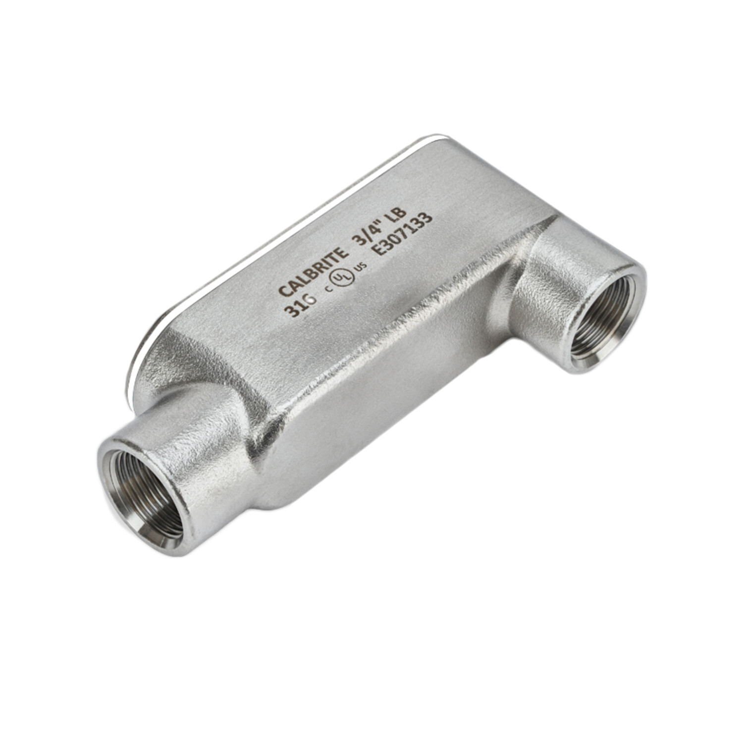 S62000LB00 Type LB Conduit Body, 2 in Hub, 8, 71 cu-in, 316 Stainless Steel, Polished Silver