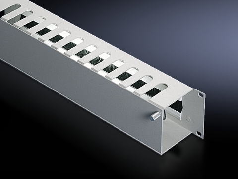 5502235 Cable Management Panel With Front Flap, 2U Unit Height, 2.2 in Bar Depth, Carbon Steel, Jet Black