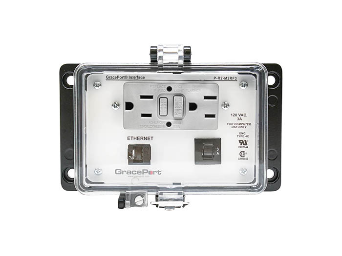 P-R2-M2RF3 Bulkhead Computer Port Connector Interface, Plastic Housing