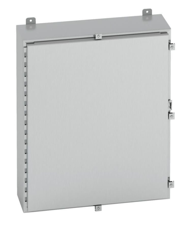 20206-4XS 1-Door Electrical Enclosure, 20 in W x 6 in D x 20 in H, NEMA 4X/IP66 NEMA Rating, 304 Stainless Steel