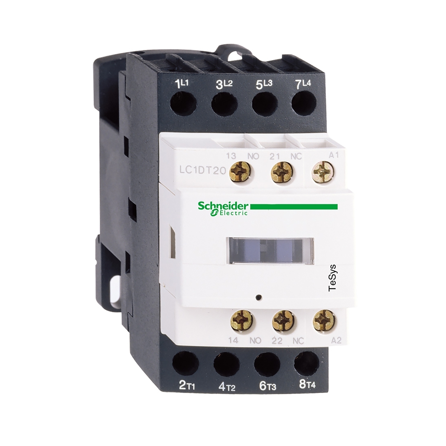 LC1D2586F7 TeSys D Contactor With Front Cover, 110 V AC V Coil, 40 A, 1NO-1NC/2NO-2NC Contact, 4 Poles