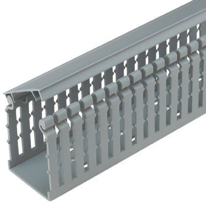 HN3X3LG6 Panduct Type HN Wiring Duct, 0.2 in Narrow Slot Slot, 3-1/4 in W x 3.06 in D, PVC
