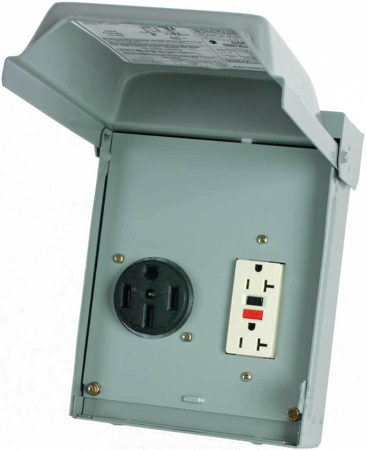 U055010 Midwest GE Unmetered Power Outlet, 120/240 V AC, 50 A, 1 Phase , 14 to 10 AWG Wire, Surface Mount