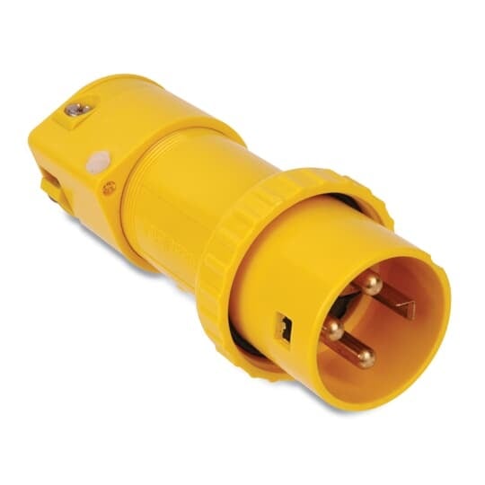 9P34U0 Russellstoll DuraGard Waterproof Male Plug, 600 V AC/250 V DC, 30 A, 3 Poles, 4 Wires