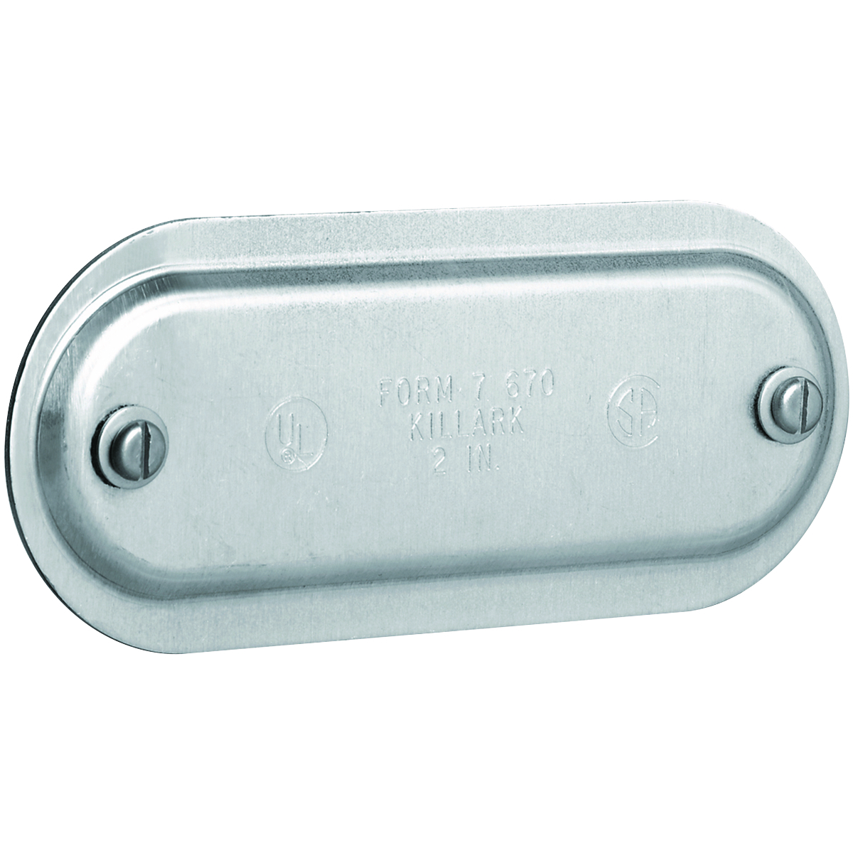 870 Condulet Form 7 Wedgenut Cover, 2-1/2 in Hub, For Use With Rigid Conduit, Sheet Steel, Electro-Galvanized/Aluminum Acrylic Painted