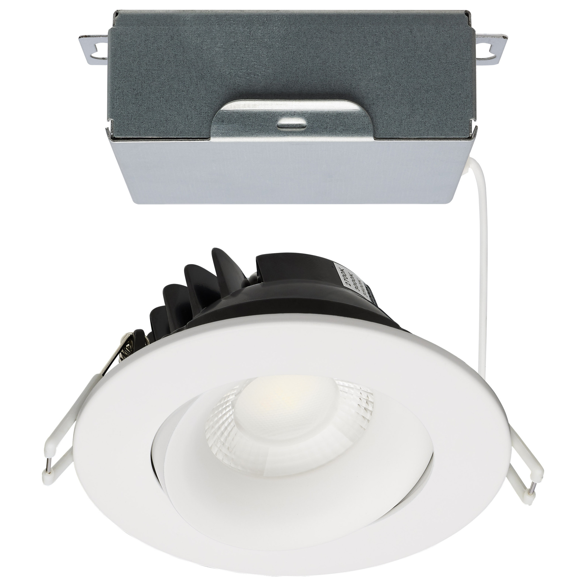 12W LED Downlight - Gimbal 3.5 in - CCT Select - Round - Remote Driver - White - 840L 120V