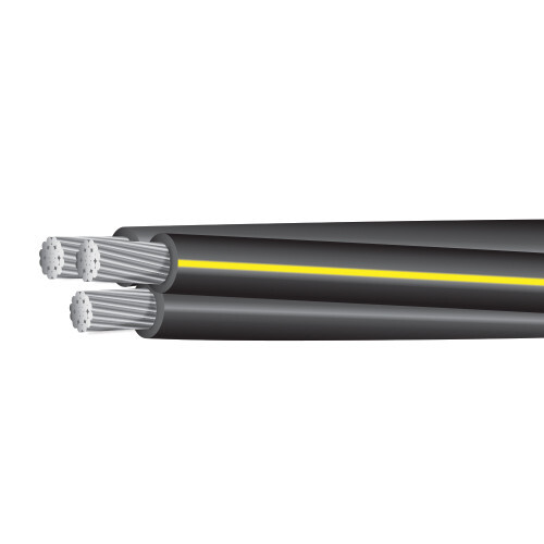 Triplex Underground Residential Distribution (URD) Wire, Aluminum Conductor, 1/0-1/0-2, 8000 Series, Brenau, 1000 Foot Reel