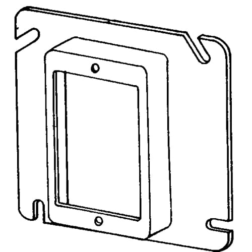8485C 1-Device Raised Square Box Cover, 4-11/16 in L x 4-11/16 in W x 5/8 in D, Steel