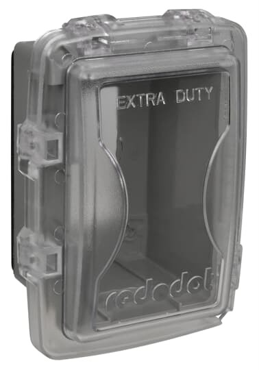 CKPS Red Dot Non-Metallic Shallow Universal Weatherproof While-In-Use Cover, 6-5/32 in L x 4-11/16 in W x 2-5/32 in D