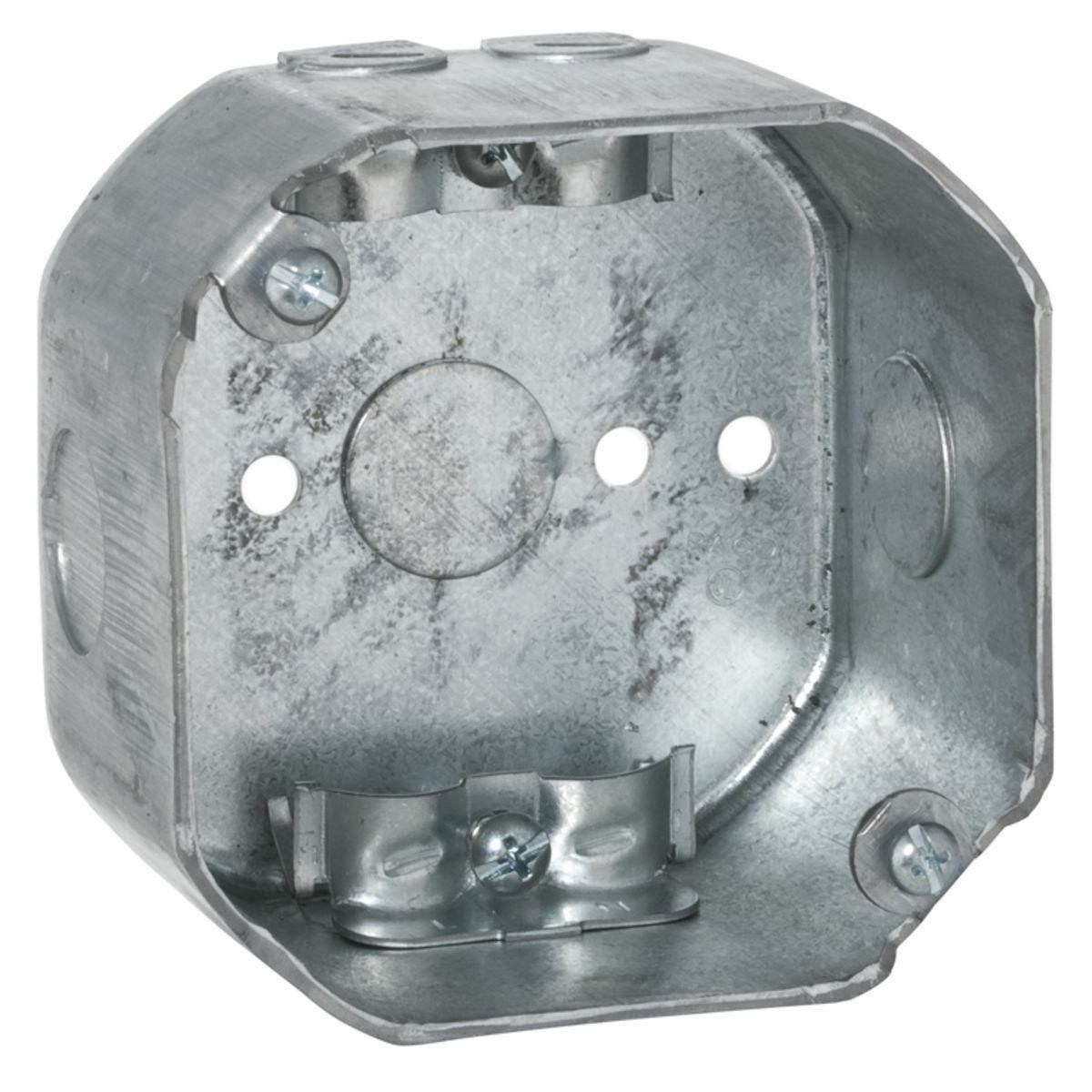 175 Octagon Box, Steel, 21.5 cu-in, 7 Knockouts