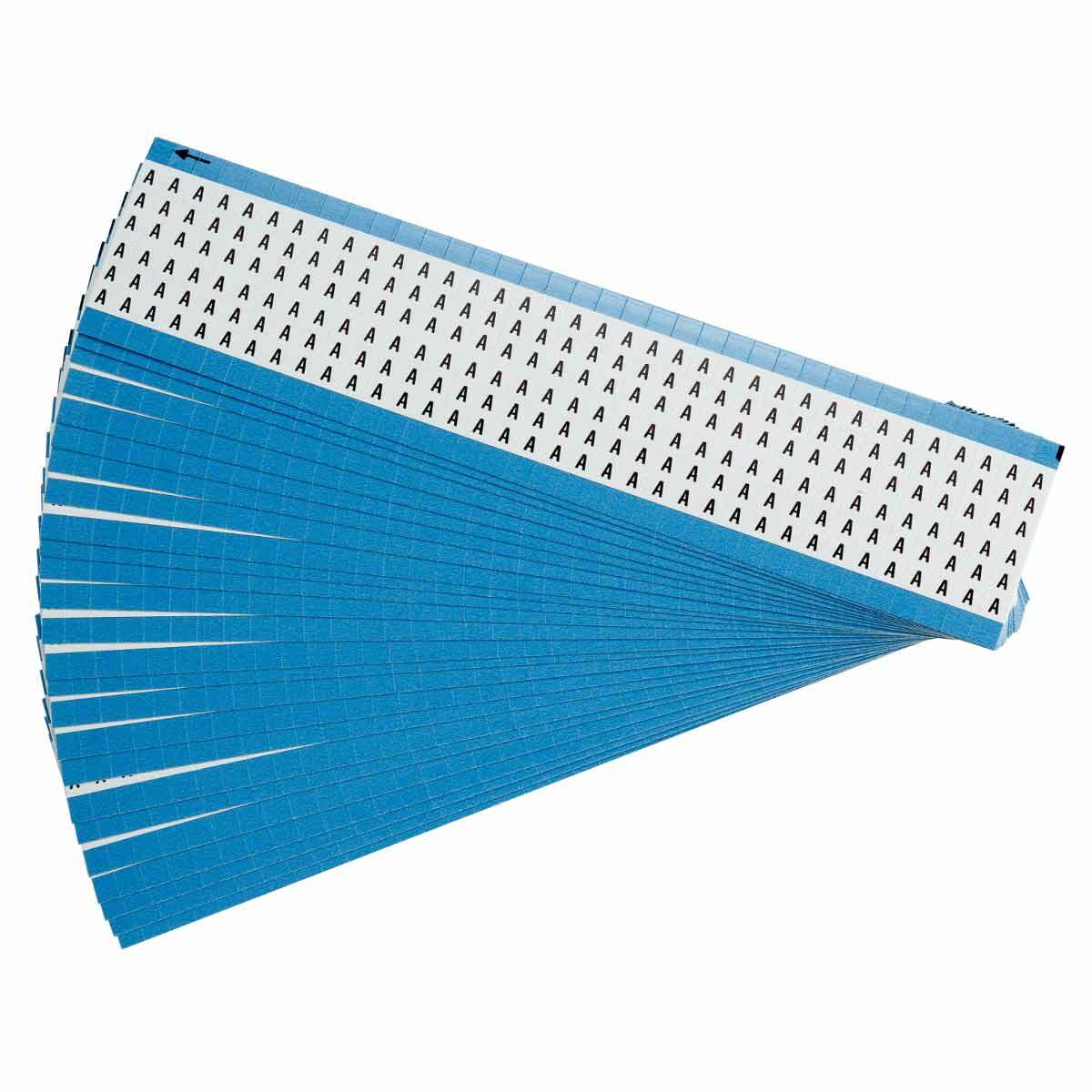 WM-A-PK WM Series Solid Letter Wire Marker Card, 1/4 in W, Black on White, B-500 Repositionable Vinyl Coated Fabric, 36 Markers per Card