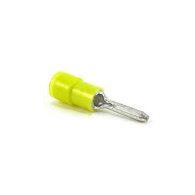 10RC-55PT Sta-Kon RC Series Insulated Pin Terminal, 12 to 10 AWG Conductor, 0.106 in Dia x 0.39 in L Pin, Copper, Yellow