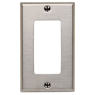 84401-40 Decora Standard Size Wall Plate, 1 Gangs, 2-3/4 in W x 4-1/2 in H, 302 Stainless Steel
