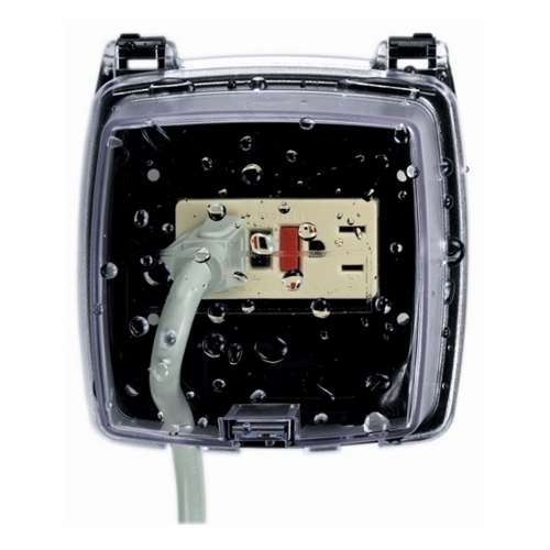 WP1020C Heavy Duty Non-Metallic Weatherproof While-In-Use Cover, 139.7 mm L x 127 mm W x 2-1/4 in D, Receptacle Cover, Polycarbonate
