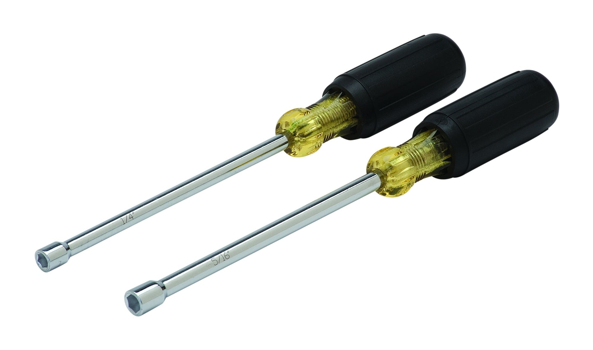 35-1302 Hollow Shank Nutdriver Set, 1/4 to 5/16 in, 2 Pieces, 10-1/4 in OAL, Polished Chrome/Nickel Plated
