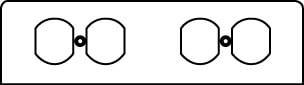 FP2R Unassembled Poke Through Device Faceplate With (2) Duplex Receptacle Openings, 9 in L x 2-1/2 in W, 2 Gangs, Metal