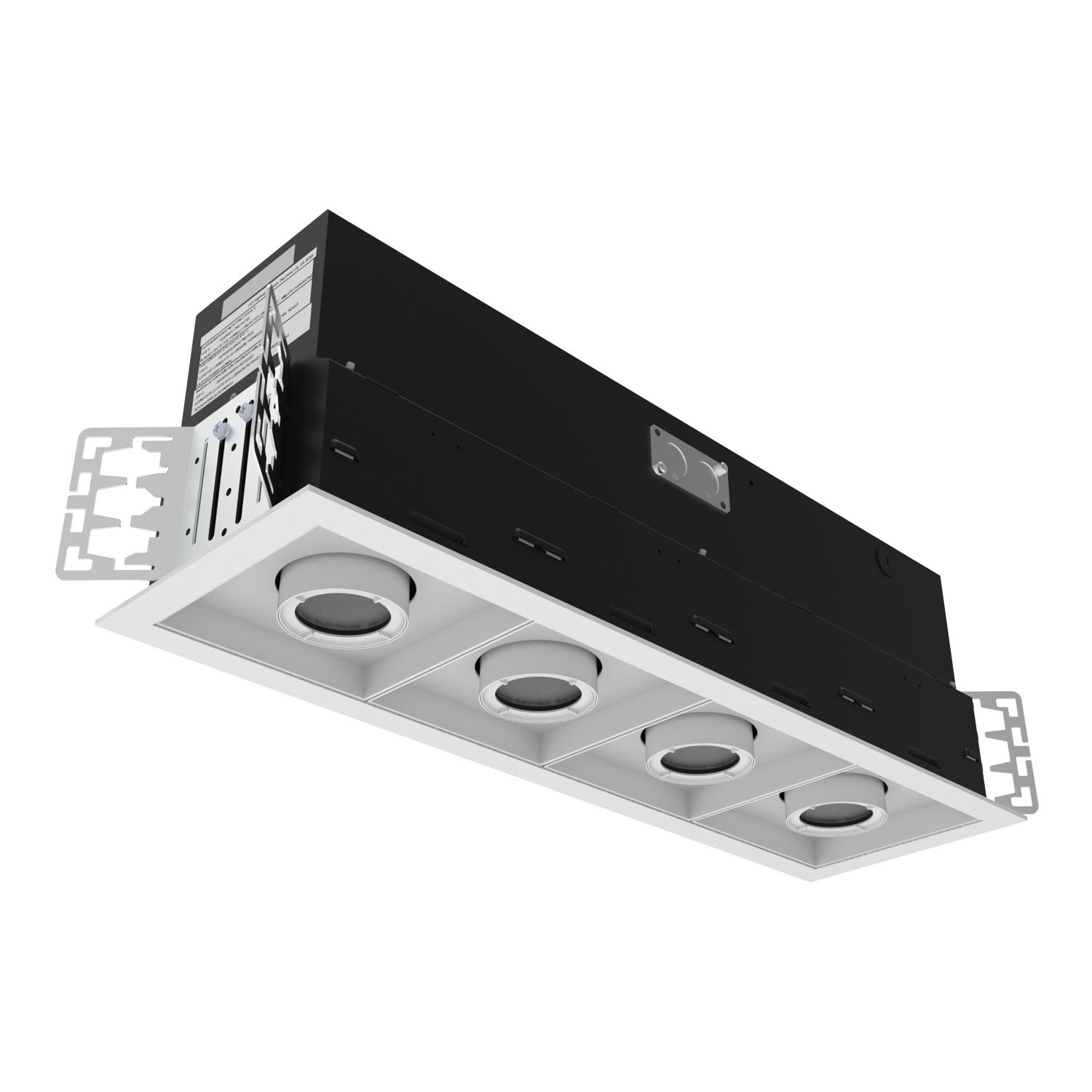 HCM3935ED010MB Halo Commericial Multiples HCM3 3-Head Adjustable New Construction Recessed Luminaire Housing, LED Lamp, 42.3/41.02 W Fixture, 120/277 V, Die-Formed Steel Housing