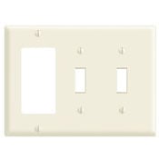 80421-W Decora Standard Size Combination Wall Plate, 3 Gangs, 6.38 in W x 4.5 in H, Thermoset, White
