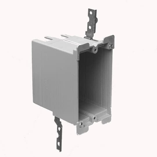 E-18-4 Carlon Old Work Outlet Box With V-Clamp, PVC, 16 cu-in Capacity, 1 Gangs, 3-1/2 in L x 2-1/4 in W x 2-11/16 in D