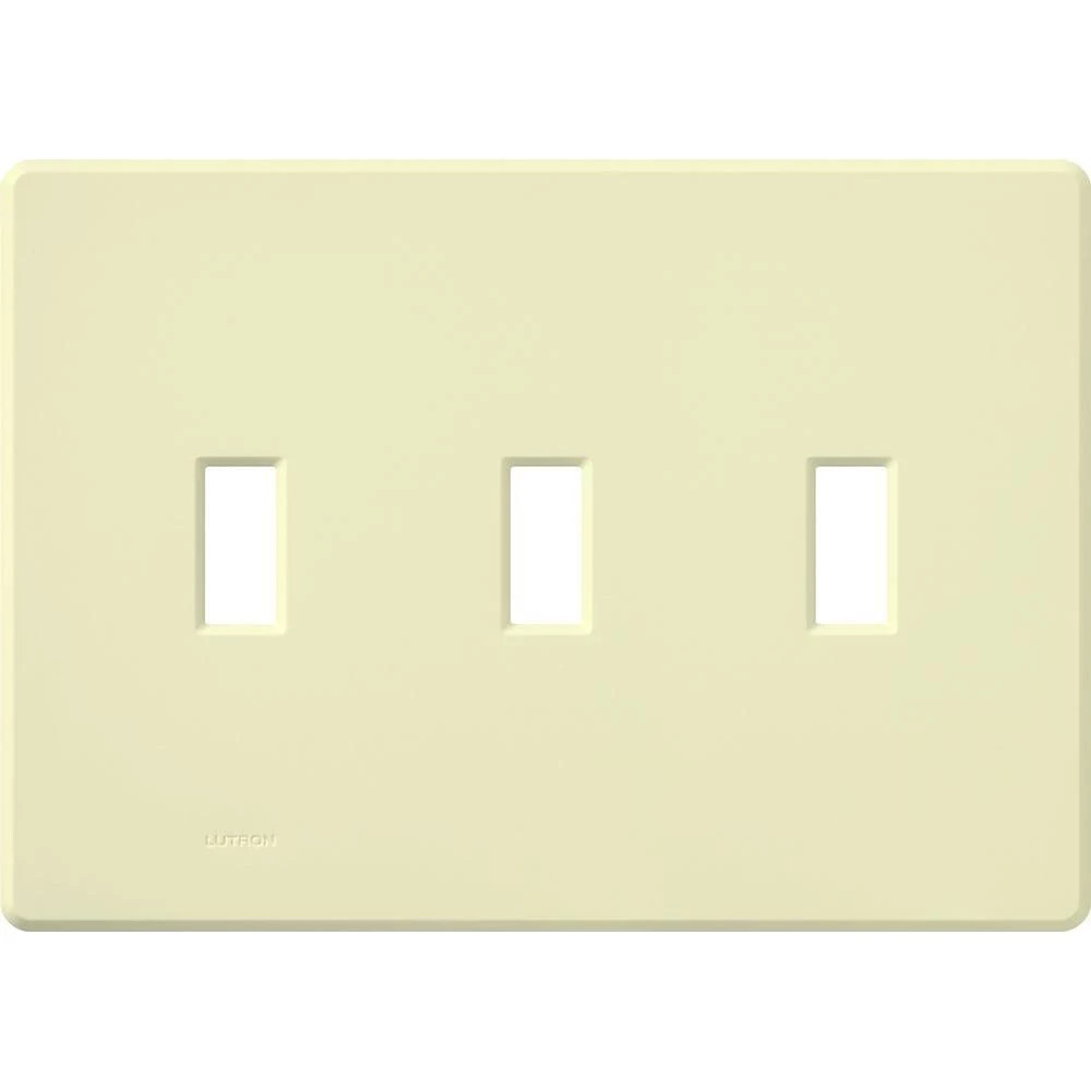 FG-3-AL Fassada Wall Plate for Traditional Style Dimmers or Switches, 3 Gang, Matte, Almond