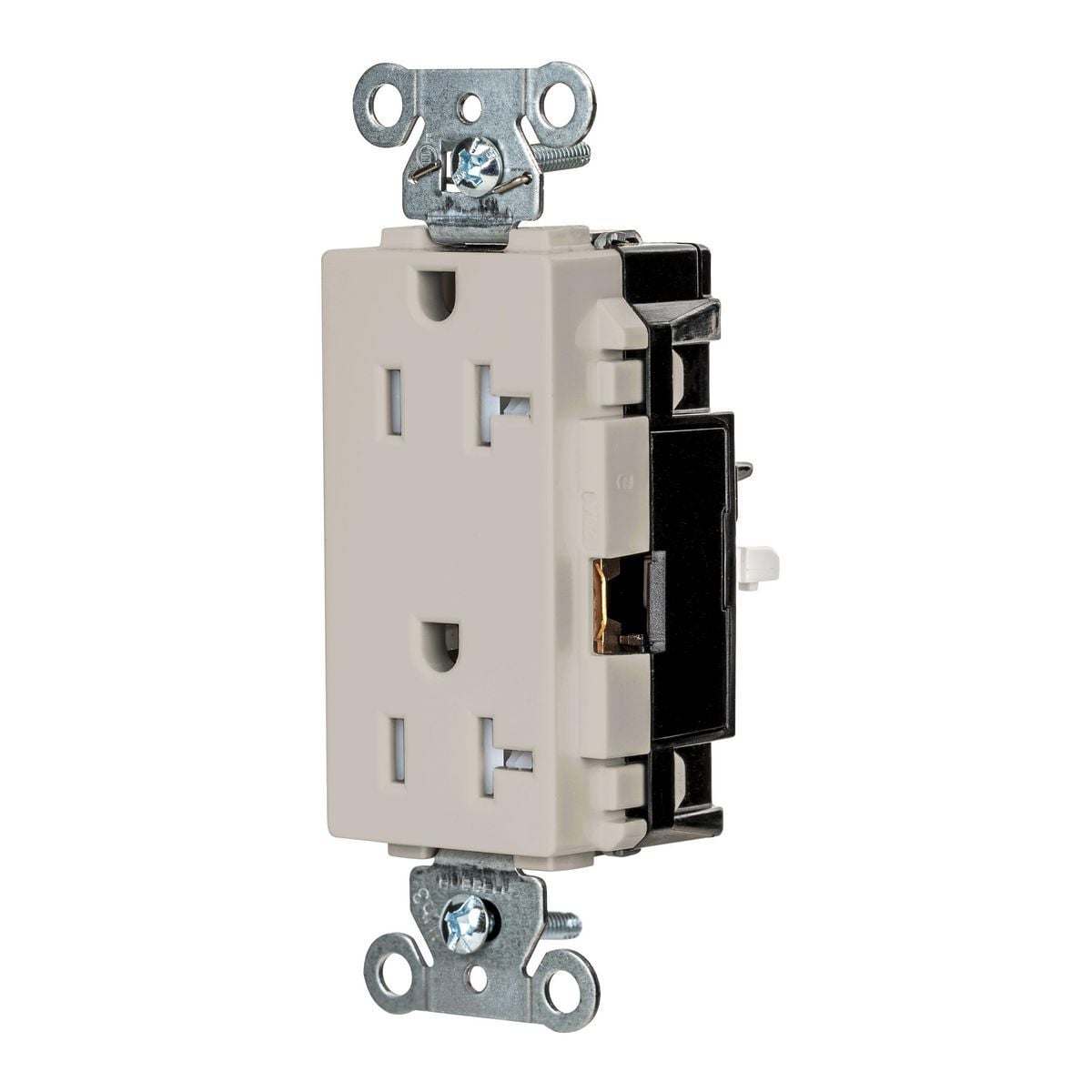 DR20STLATR EdgeConnect Straight Blade Receptacle, 125 V, 20 A, 2 Poles, 3 Wires, Light Almond
