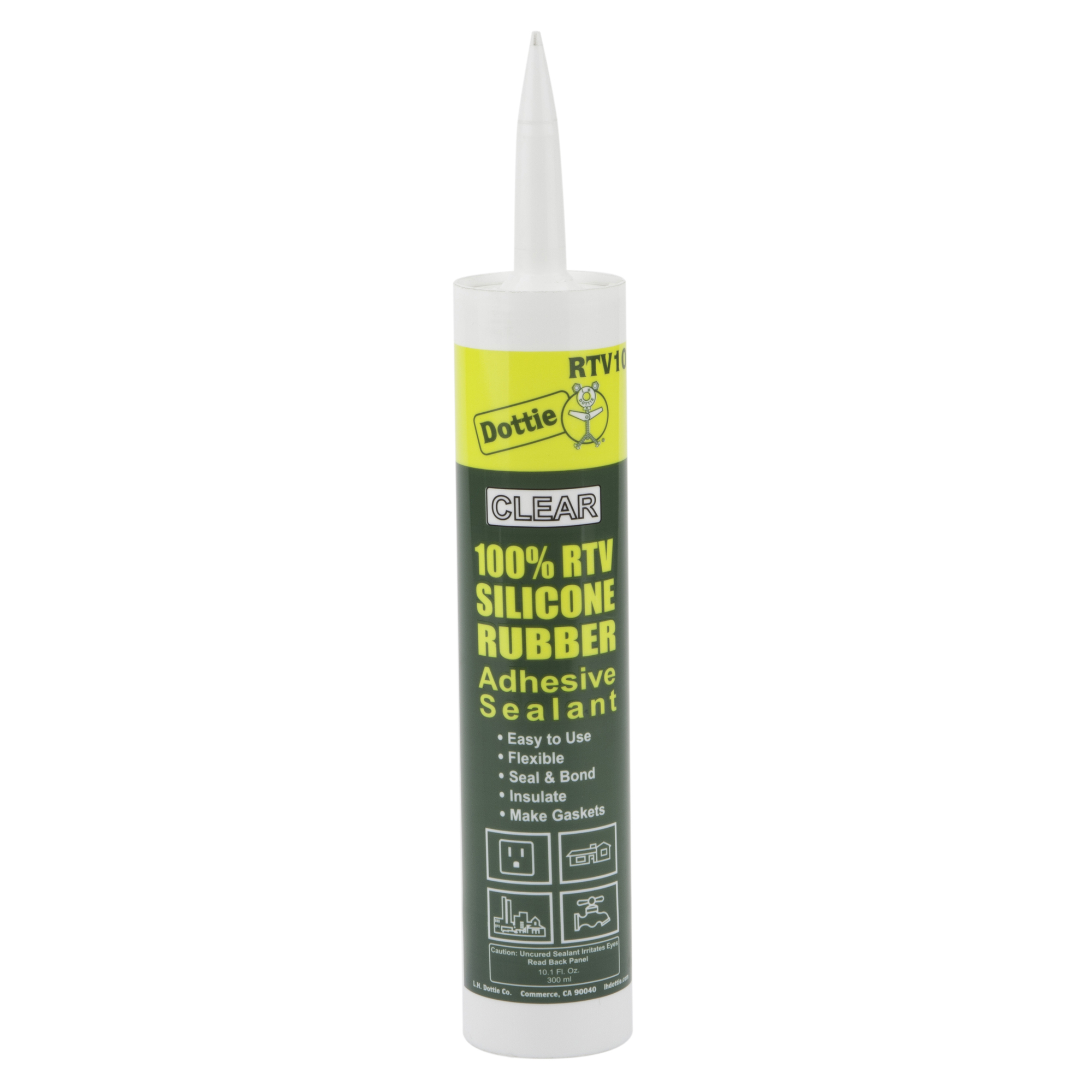 RTV10W RTV Silicone Sealant, 10 oz Cartridge, White, RTV Silicone Base