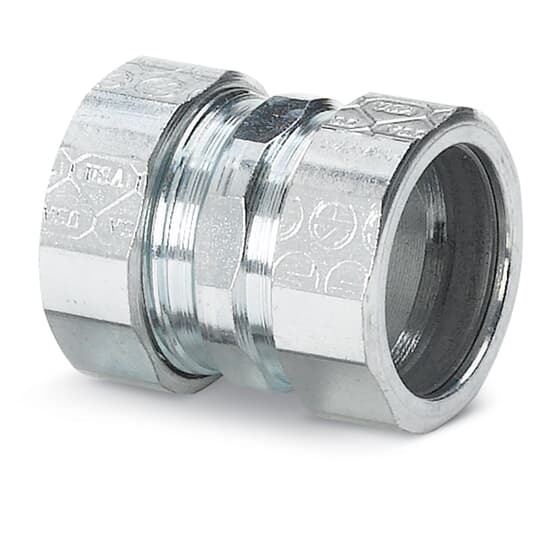 TK113US Steel City Compression Coupling, 1 in, For Use With EMT Conduit, Steel, Zinc Plated