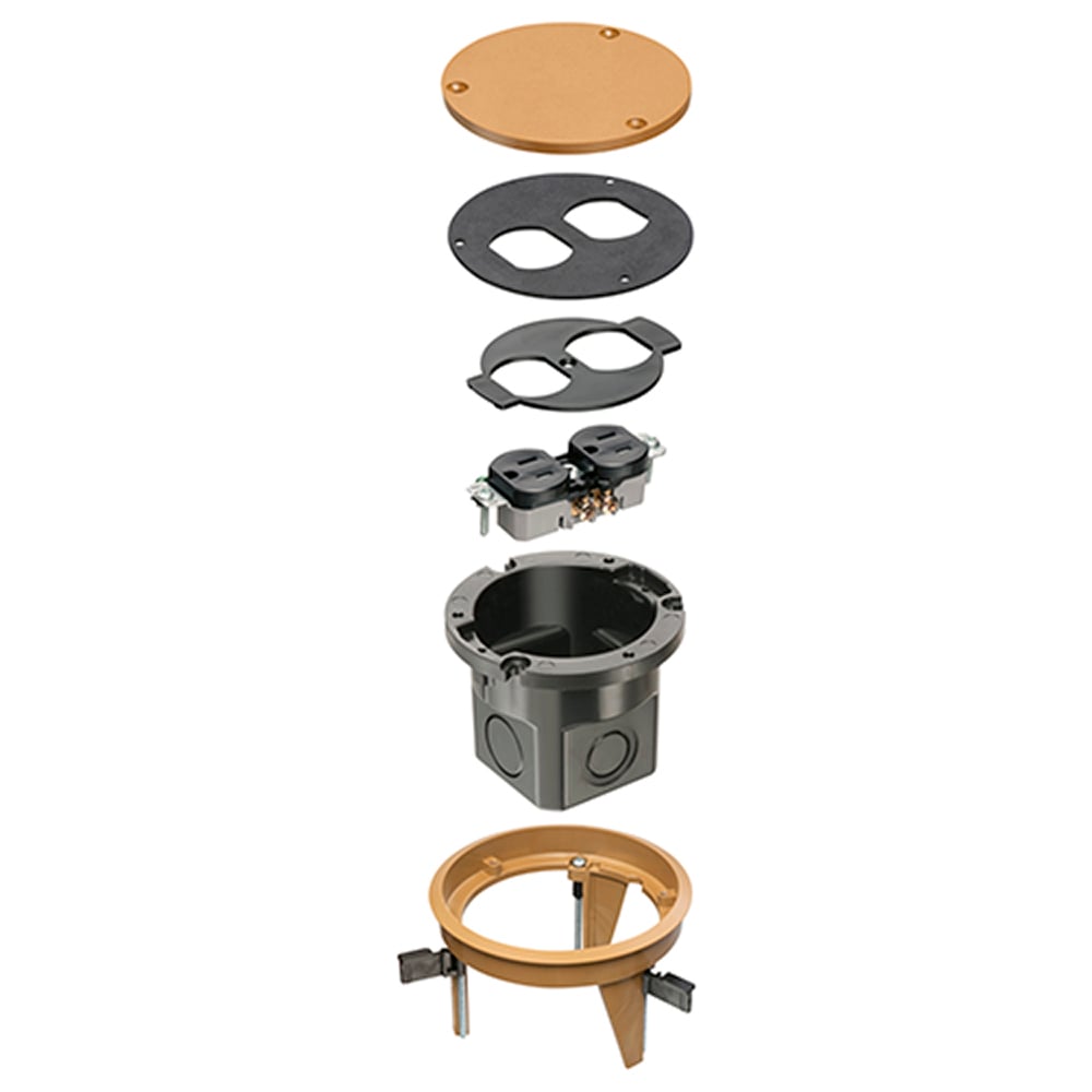 FLB4360CA DropIn Floor Box Kit, Plastic, 1 Gang
