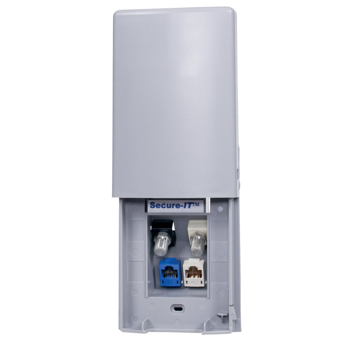 SecureIT TWPF1GY Standard Weatherproof Molded Faceplate, 1 Gangs, 4 Ports, High-Impact Thermoplastic