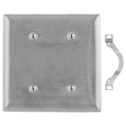 Hubbell Wiring Device Kellems, Wallplates and Boxes, Metallic Plates, 2-Gang, Blank, Standard Size, 430 Stainless Steel