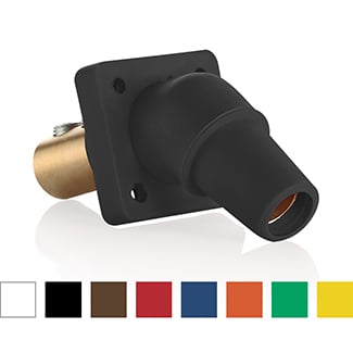 16R28-UR Rhino-Hide 16 Series 45 deg Cam Type Female Taper Nose Single Pole Receptacle, 600 V AC, 400 A, 1/0 to 4/0 AWG Wire, Double Set Screw Connection, NEMA 3R NEMA Rating