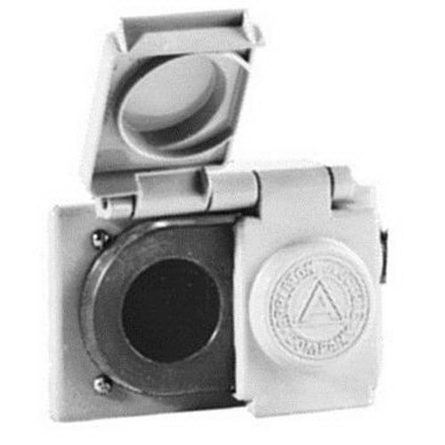 FSK-WRD Device Box Cover, 4-9/16 in L x 2-13/16 in W x 1-5/32 in D, Duplex Receptacle Cover, Die Cast Copper Free Aluminum