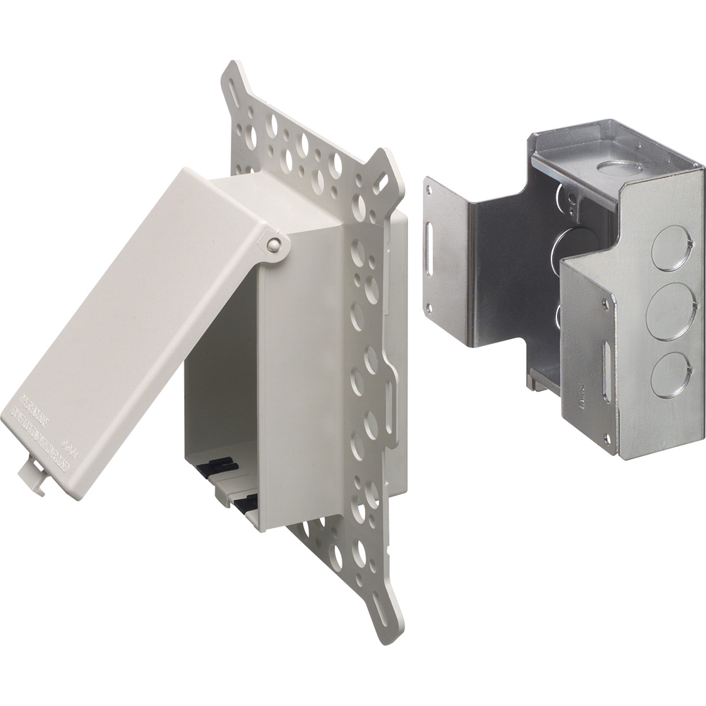 DSBVM1W InBox DB Series Low Profile Electrical Box, Plastic, 25 cu-in Capacity, 1 Gangs, 9.058 in L x 7.012 in W x 5.129 in H