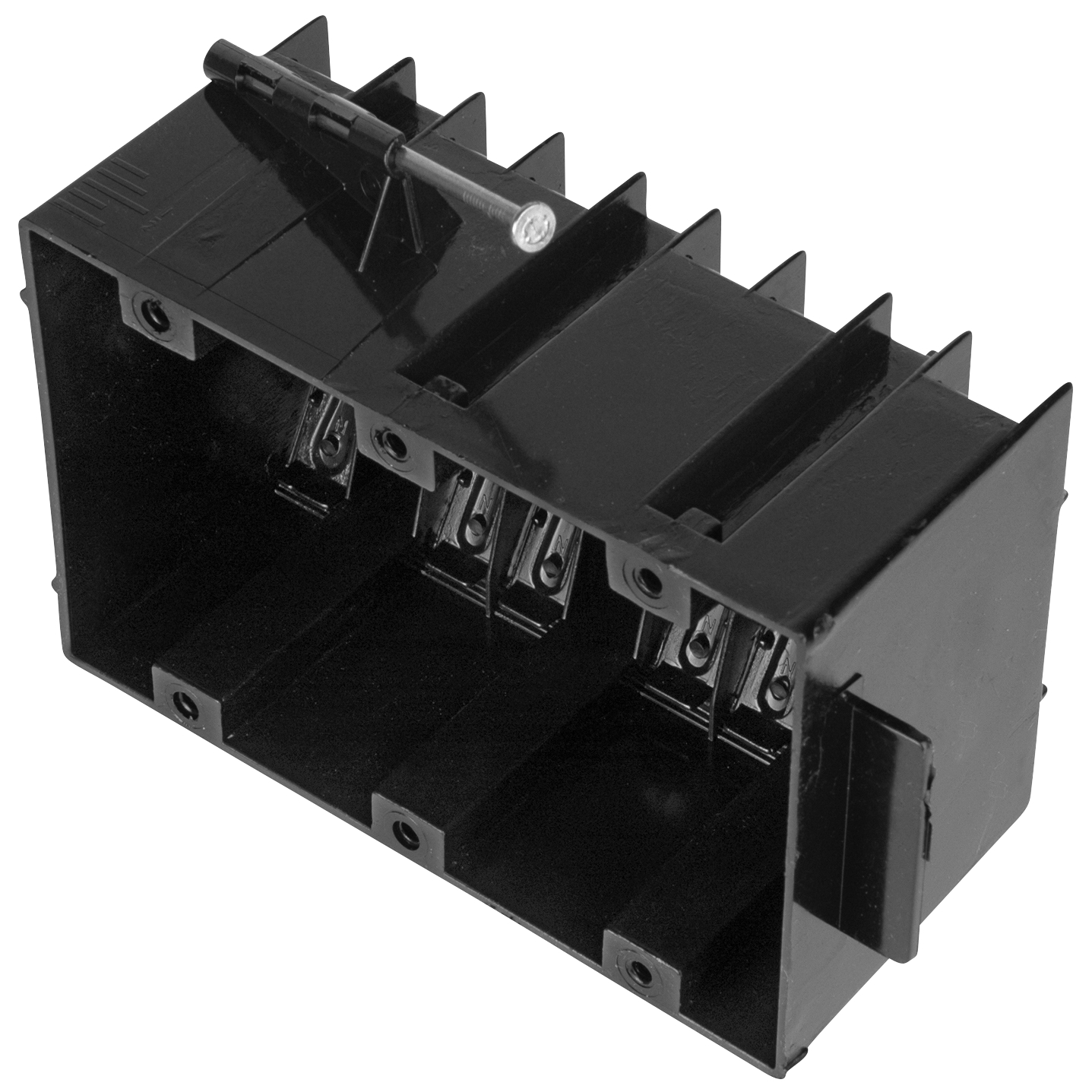 345-N Carlon Non-Metallic Outlet Box, Polycarbonate, 45 cu-in Capacity, 3 Gangs