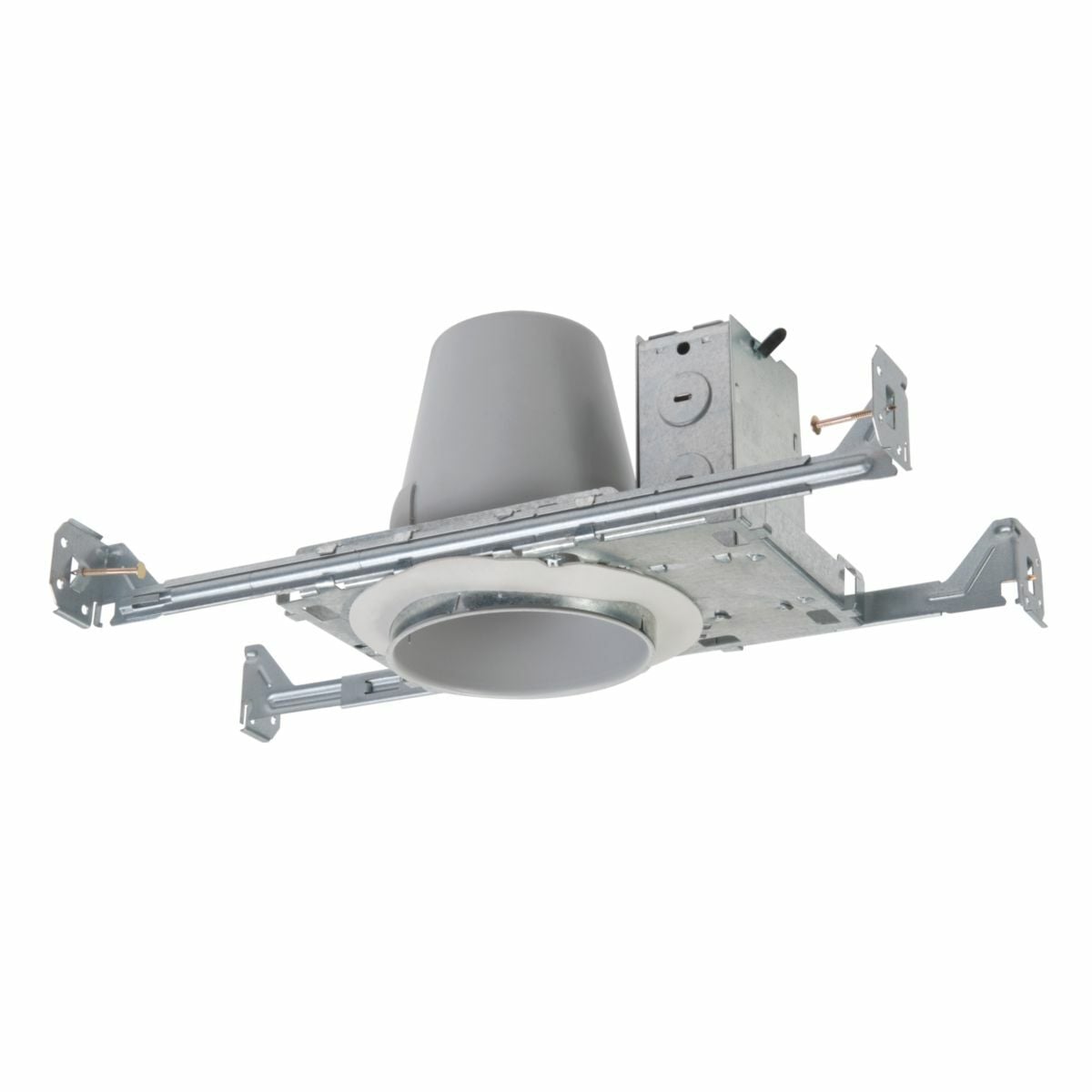 E4TATSB Halo E4 Series New Construction Recessed Housing, Incandescent Lamp, Non-IC Insulation, 120 V AC, 4-1/2 in Ceiling Opening, Steel Housing