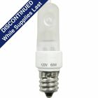 60-watt 120-volt Krypton E12 Light Bulb. 60-watt krypton bulbs offer extremely high lighting levels with less energy when compared to traditional candelabra bulbs. Great for use in many type of decorative lighting, but especially for bath lights that have candelabra sockets. Frosted finish helps to reduce glare and bulbs are safe to handle with bare hands (allow bulbs to cool before handling).