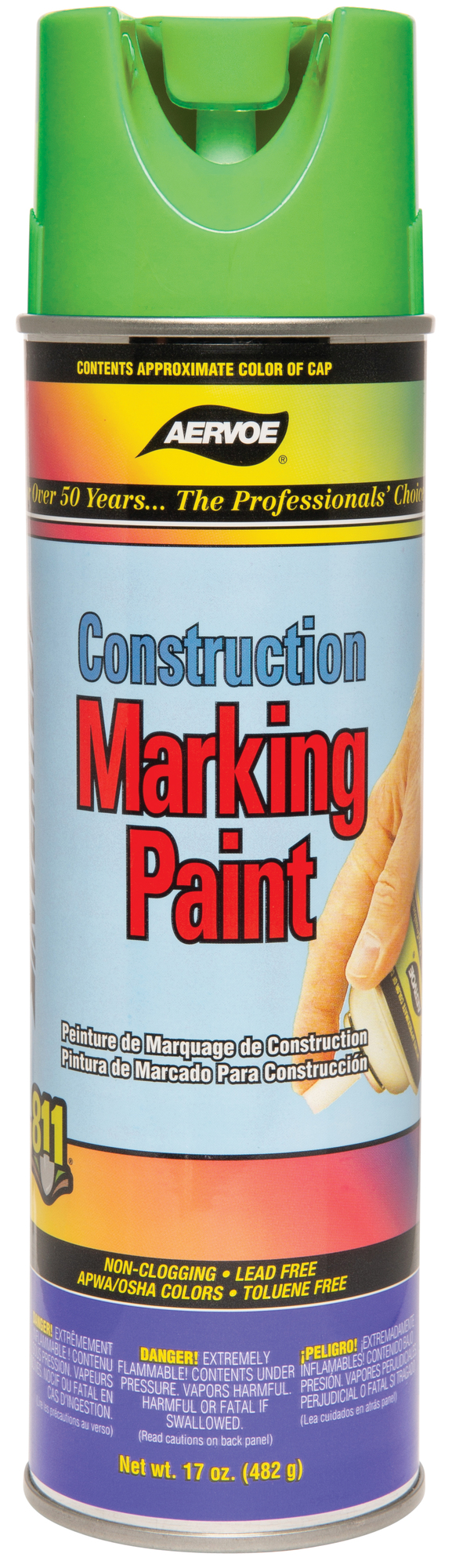 248 Marking Paint, 20 oz Container, Fluorescent Green, 548 ft Coverage, 45 min Curing
