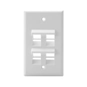 41081-4WP QuickPort Angled Wallplate, 1 Gang, 2-3/4 in W, Plastic, Surface Mount