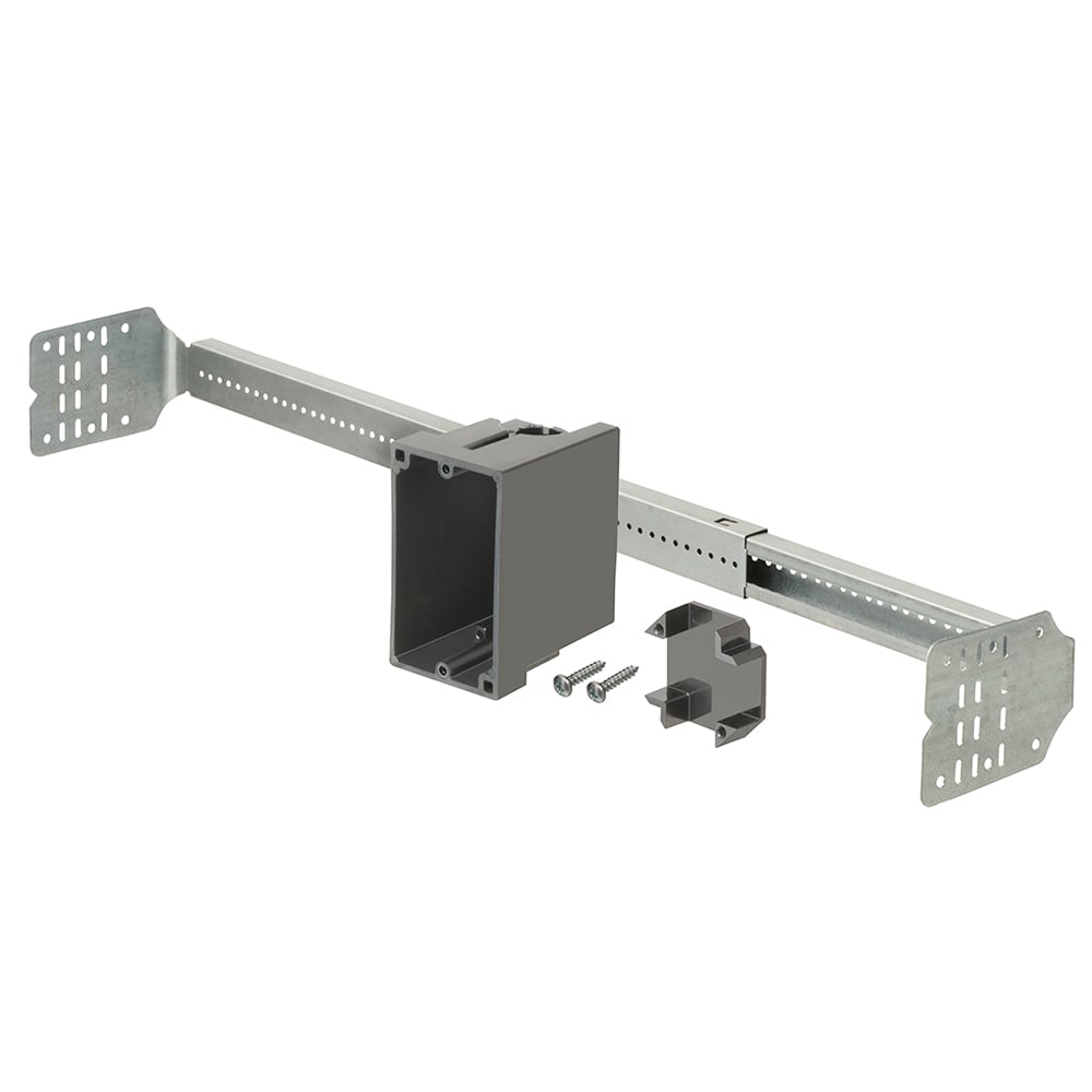 SL1B24 Slider Box, 3.715 in W, Plastic/Steel, Black/Silver