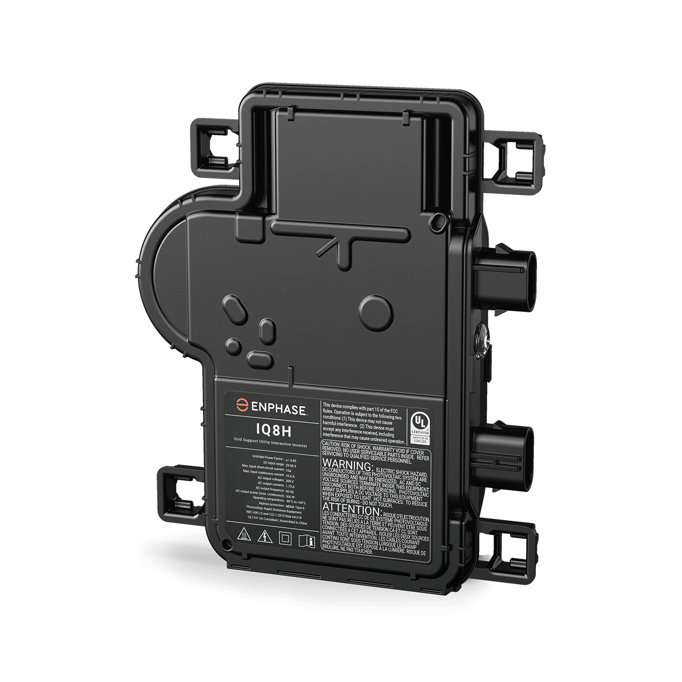 IQ8H Microinverter with Integrated MC4 Connectors, compatible with 72-cell PV modules