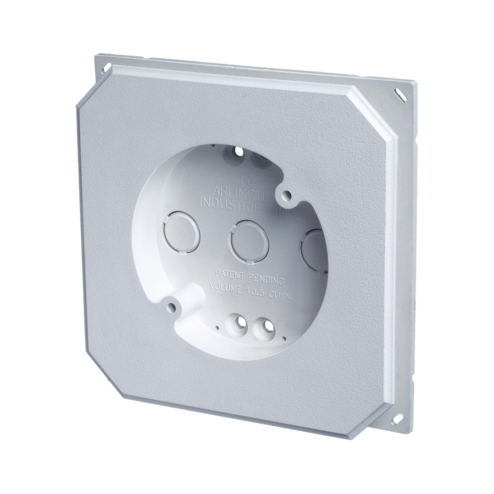 8141F Siding Mounting Block, Plastic, 6.8 cu-in Capacity, 6.652 in L x 6.652 in W x 1.126 in D