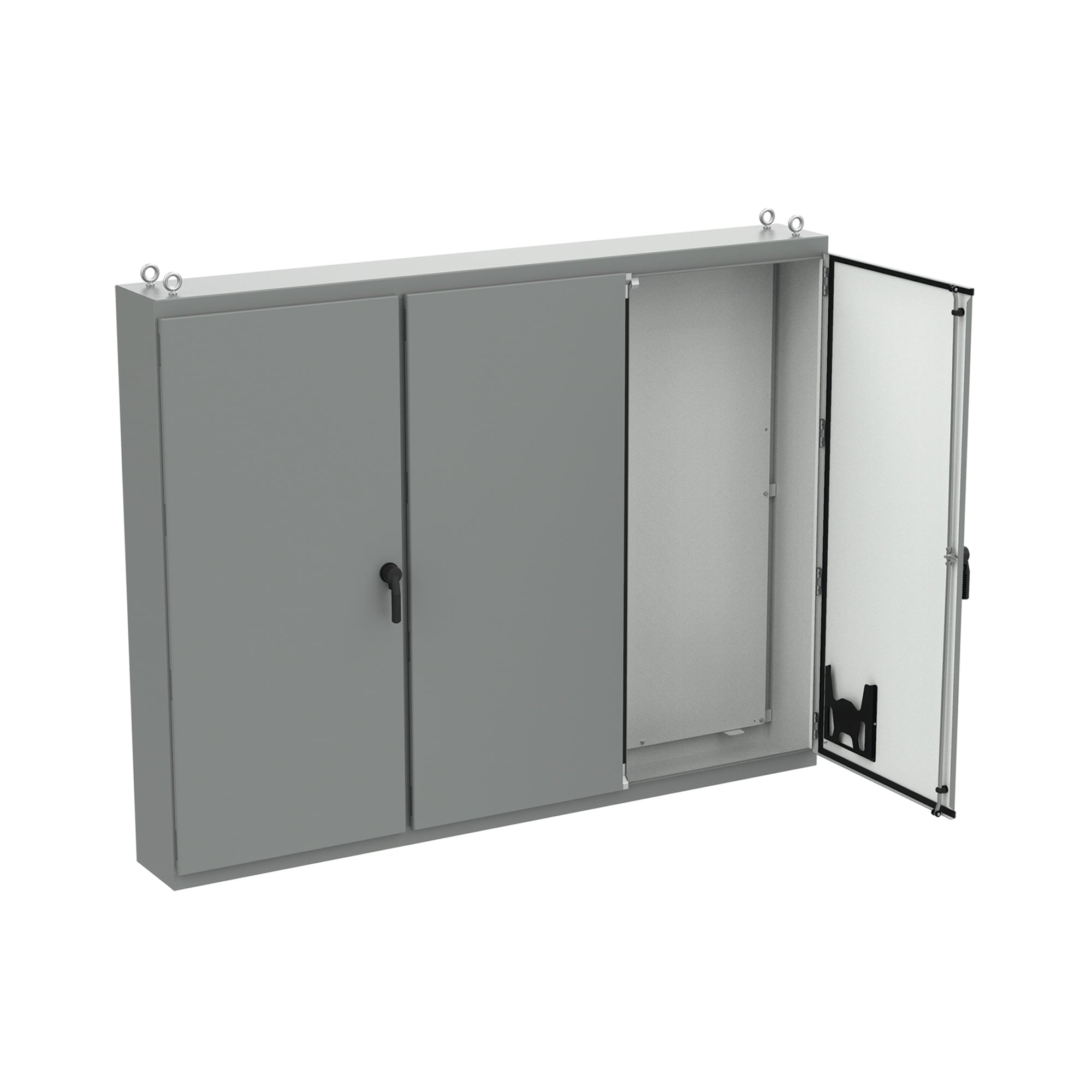 A86M3E A27 3-Door Enclosure, 86.12 in L x 112 in W x 14.12 in D, NEMA 12/IP55 NEMA Rating, Steel