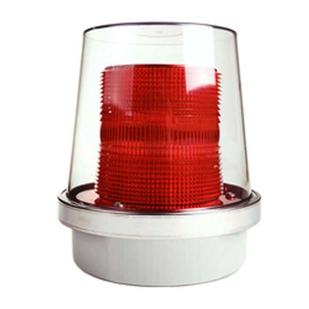 90R-N5 AdaptaBeacon Light Duty Weatherproof Strobe Beacon, 120 V AC, Xenon Lamp, Red, Surface Mounting, Specifications Met: UL 1638, cUL Listed