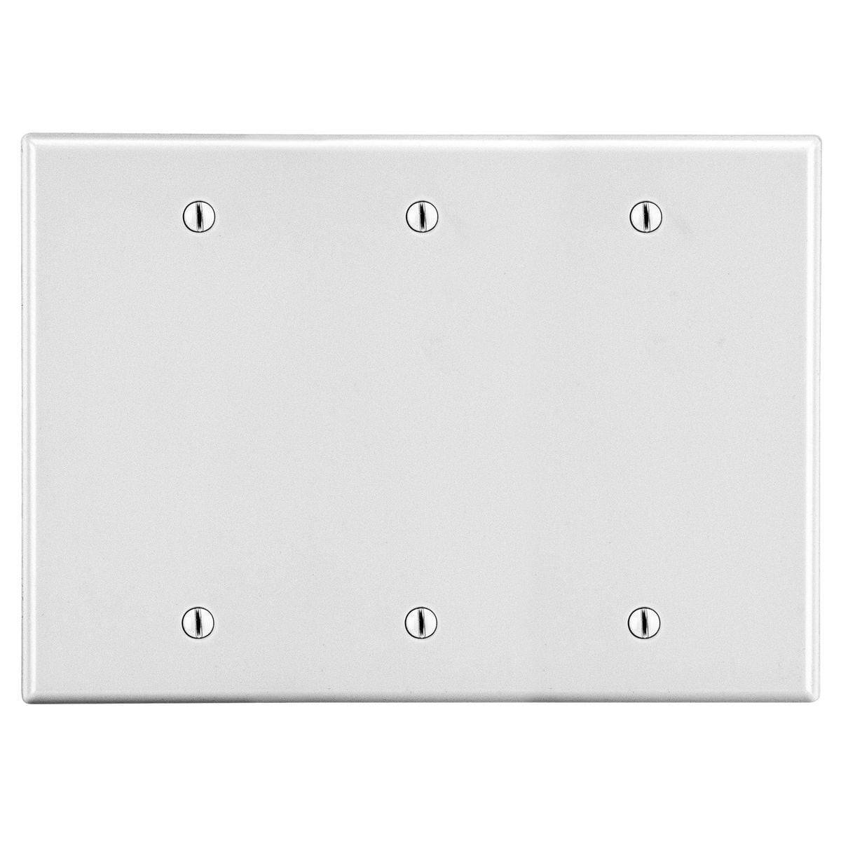 P33W Non-Metallic Standard Blank Wall Plate, 3 Gangs, 6.5 in W x 4.63 in H, Polycarbonate Thermoplastic, White