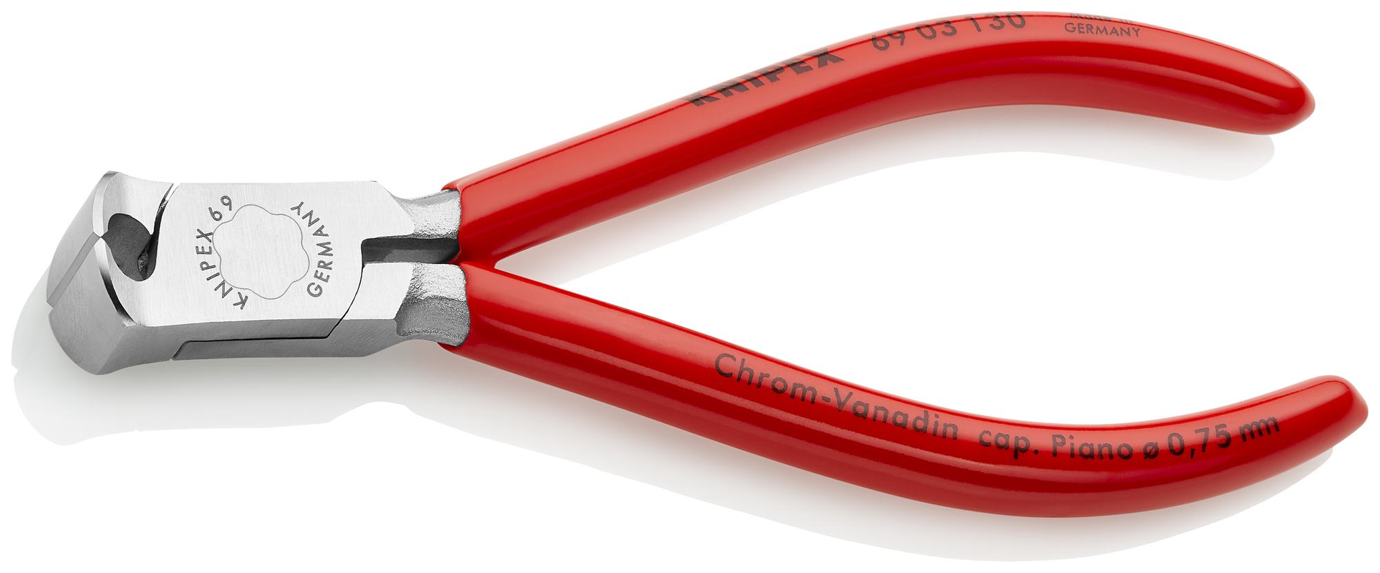 End Cutting Nippers, 5 1/4 in., Plastic Coating, Chrome Plated
