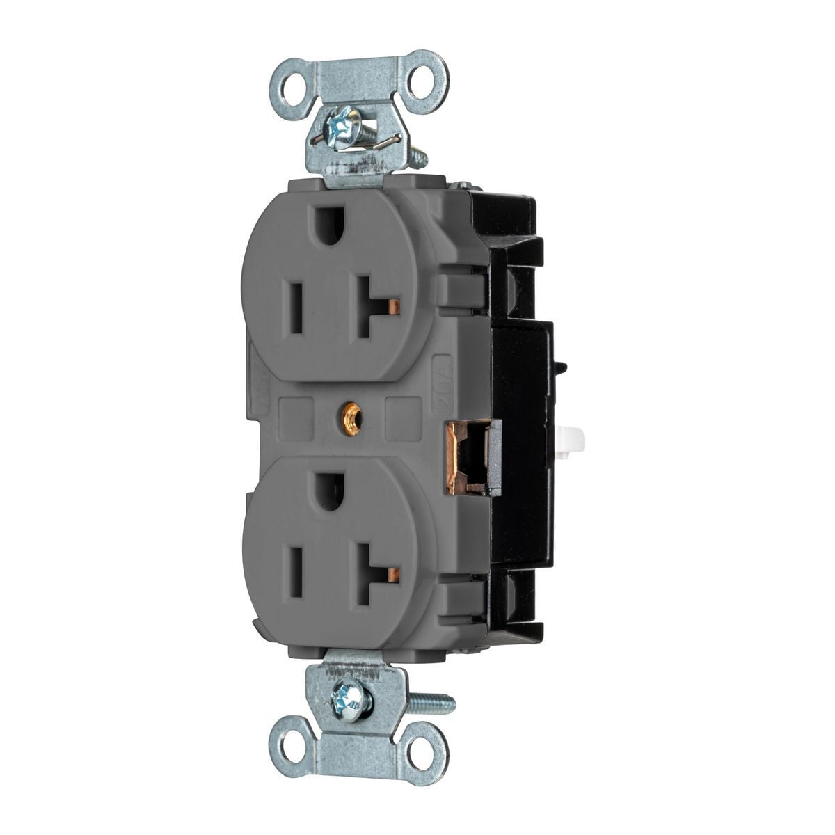 5352STGY EdgeConnect Straight Blade Receptacle, 125 V, 20 A, 2 Poles, 3 Wires, Grey