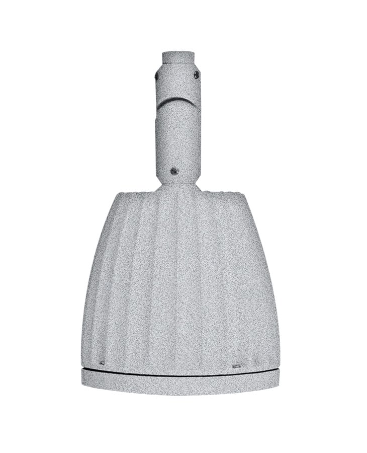 GNLED13NSS Decorative Gooseneck Head With Pole 20 in High, 19 in from Pole Goose Arm Style 5, (5) Lamp, 15 W Fixture, 120/208/240/277 V AC, Polyester Powder Coated/Silver Housing