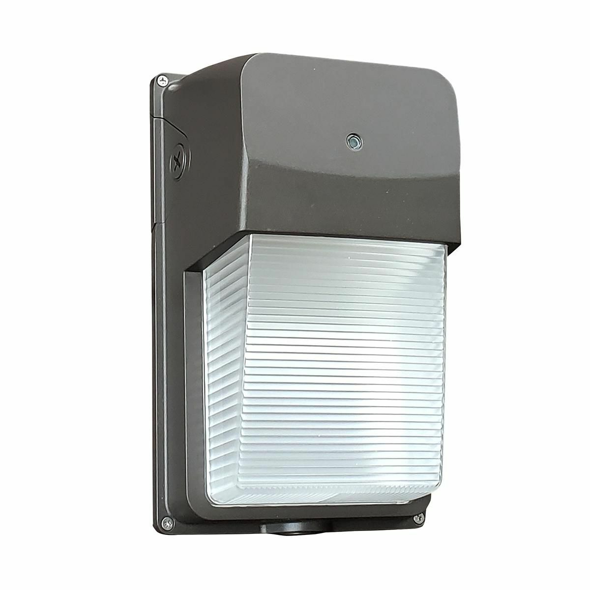 Wallpack, Wall (surface), LED, 4000 K, Lamp Included: Yes, Button Photocontrol, 120-277 VAC, Dark Bronze Matte Textured.
